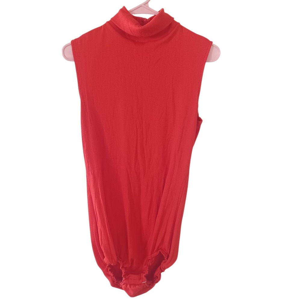 Lane Bryant True Vintage Sleeveless Collared Leotard Bodysuit Union‎ Made Medium